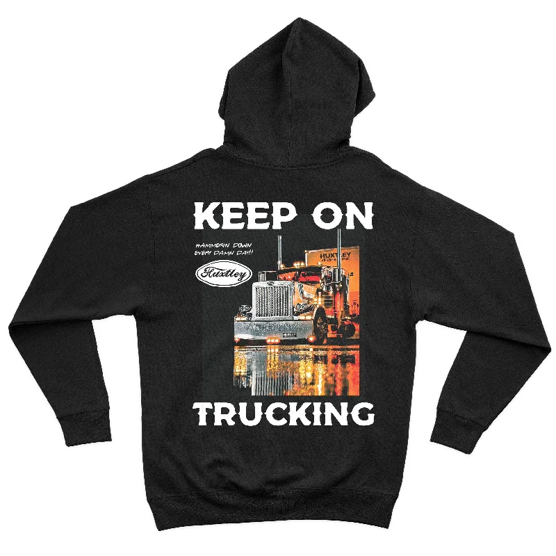 HX-717 Heavyweight Hoodie "Keep On Trucking" Edgy Men's Punk