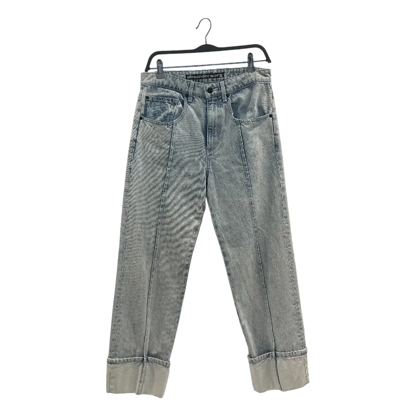 Alexander Wang/Straight Pants/26/Denim/BLU/LIT WASH/BLU/CA00985/CUFF STCH Streetwear Style