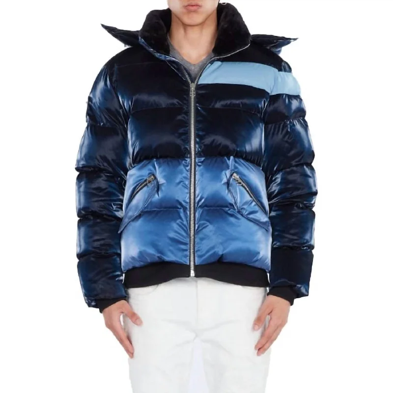 Woody Bomber Jacket In Blue Steel Refined Men's Velvet