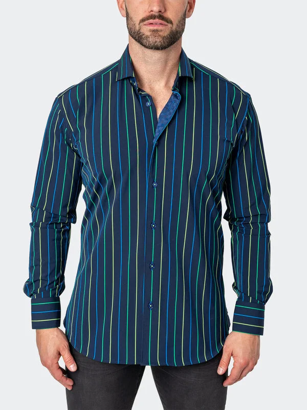 Maceoo Stretch Shirt | Einstein NeonStripe Blue Tailored
