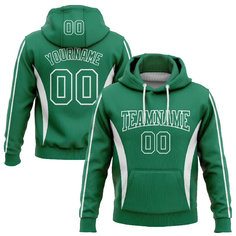 Custom Stitched Kelly Green White 3D Pattern Design Color Blocking Stripe Sports Pullover Sweatshirt Hoodie Athletic Men's High Custom Stitched Kelly Green White 3D Pattern Design Color Blocking Stripe Sports Pullover Sweatshirt Hoodie Athletic Men's High