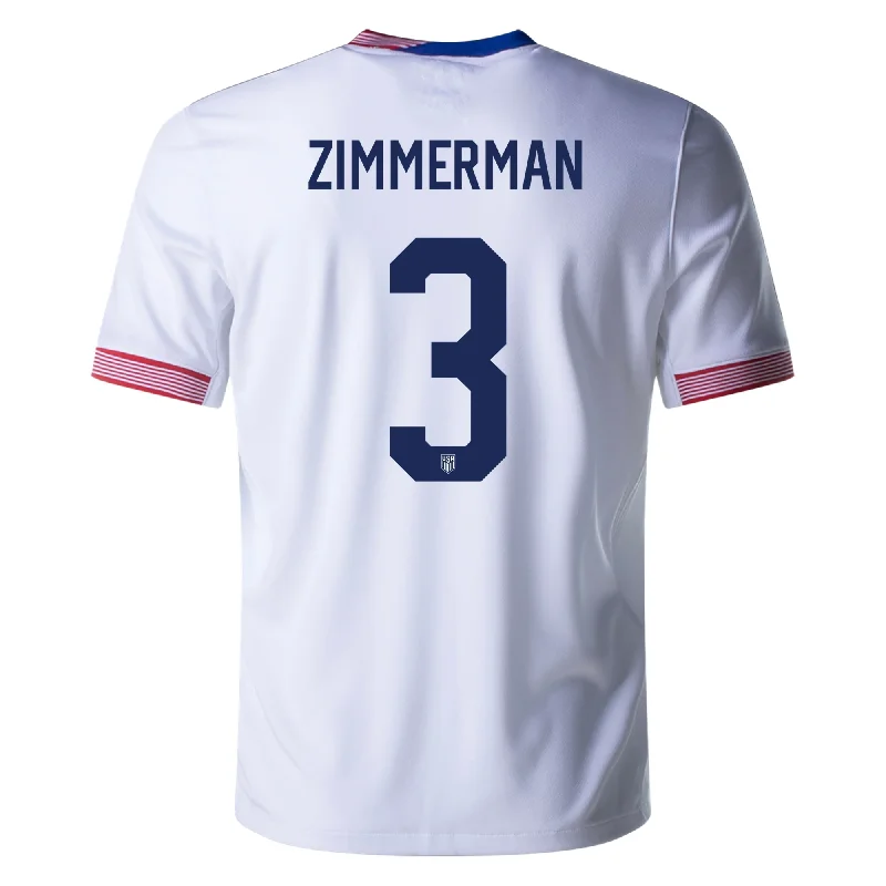 Nike United States Walker Zimmerman Home Jersey 24/25 (White) Refined Men's Hand