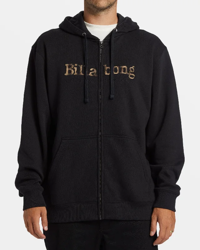 Mogul Zip Hoodie - Black Relaxed Men's Australian 