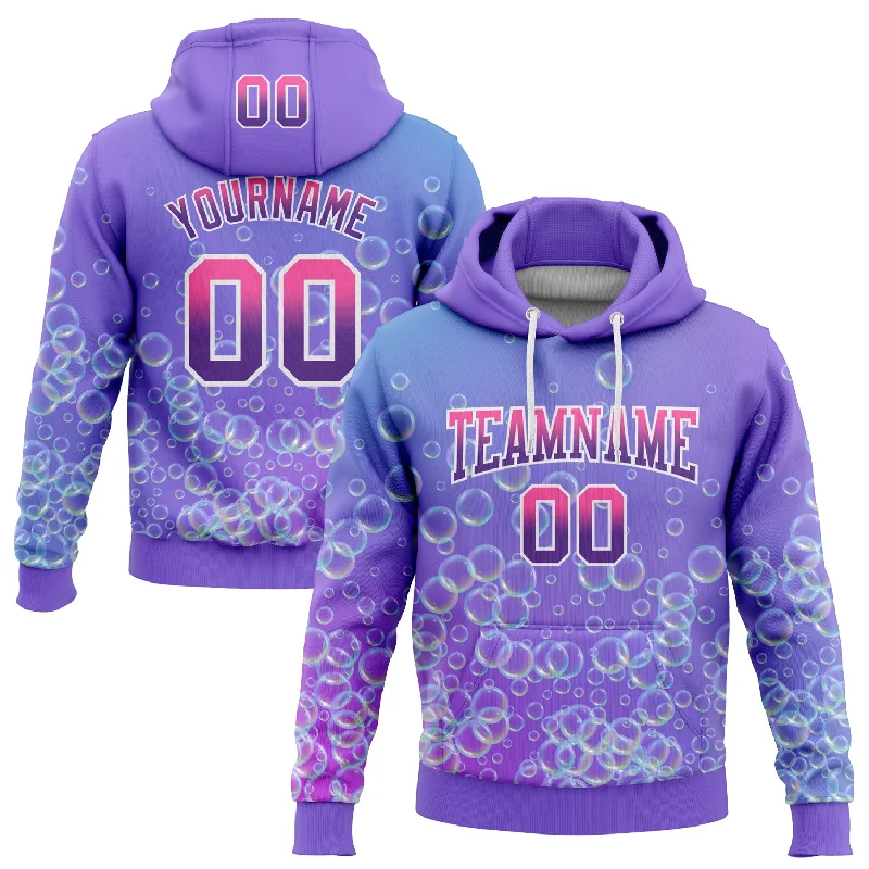 Custom Stitched Purple Pink-White Fade 3D Pattern Design Colorful Bubbles Sports Pullover Sweatshirt Hoodie Elegant Men's Formal Custom Stitched Purple Pink-White Fade 3D Pattern Design Colorful Bubbles Sports Pullover Sweatshirt Hoodie Elegant Men's Formal