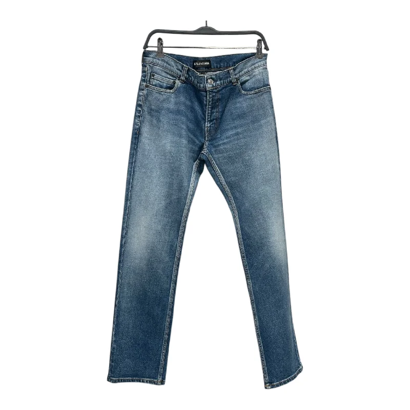 BALENCIAGA/Straight Pants/30/Denim/BLU/faded blue jeans Traditional Men's Wool