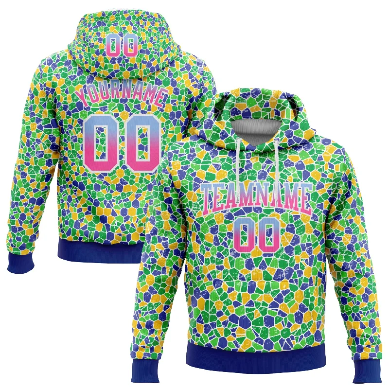 Custom Stitched Green Light Blue Pink-Royal Fade 3D Pattern Design Geometric Shapes Sports Pullover Sweatshirt Hoodie Dynamic Men's Moto Custom Stitched Green Light Blue Pink-Royal Fade 3D Pattern Design Geometric Shapes Sports Pullover Sweatshirt Hoodie Dynamic Men's Moto