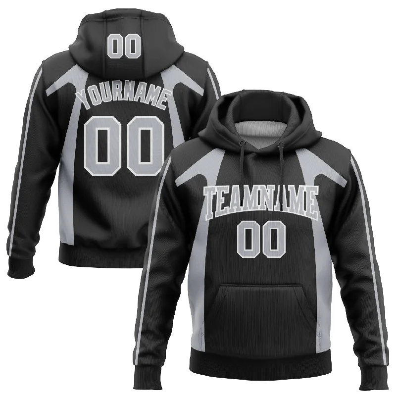 Custom Stitched Black Gray-White 3D Pattern Design Segmentation Patchwork Stripe Sports Pullover Sweatshirt Hoodie Monochromatic All Custom Stitched Black Gray-White 3D Pattern Design Segmentation Patchwork Stripe Sports Pullover Sweatshirt Hoodie Monochromatic All