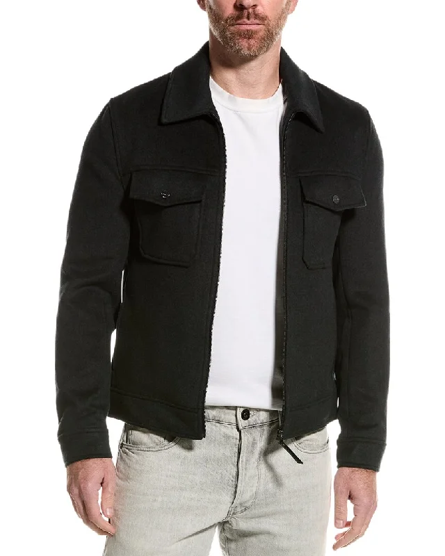 Reiss Peridoe Zip-Through Wool-Blend Shacket Hip Men's Retro
