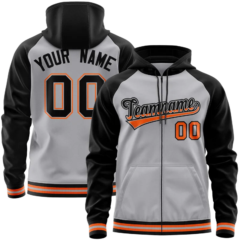 Custom Stitched Gray Black Raglan Sleeves Sports Full-Zip Sweatshirt Hoodie Earthy Men's Hemp Custom Stitched Gray Black Raglan Sleeves Sports Full-Zip Sweatshirt Hoodie Earthy Men's Hemp