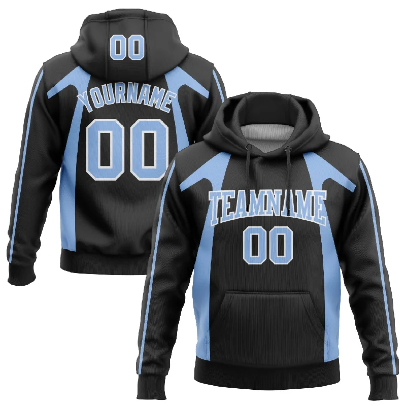 Custom Stitched Black Light Blue-White 3D Pattern Design Segmentation Patchwork Stripe Sports Pullover Sweatshirt Hoodie Street Custom Stitched Black Light Blue-White 3D Pattern Design Segmentation Patchwork Stripe Sports Pullover Sweatshirt Hoodie Street