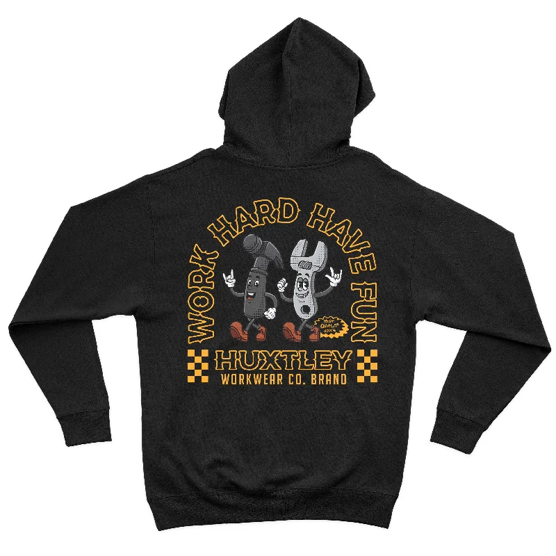 HX-717 Heavyweight Hoodie "Work Hard Have Fun" Relaxed Men's Australian 