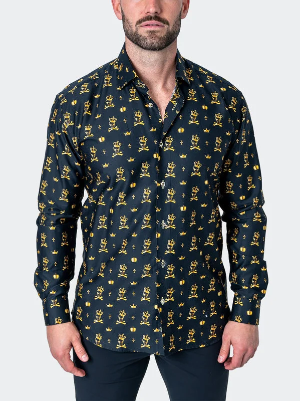 Maceoo Shirt | Fibonacci KingSkull Black Unique Men's Patch