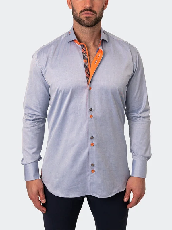 Maceoo Stretch Shirt | Einstein BlueBerry Blue Trendy Men's Oversized