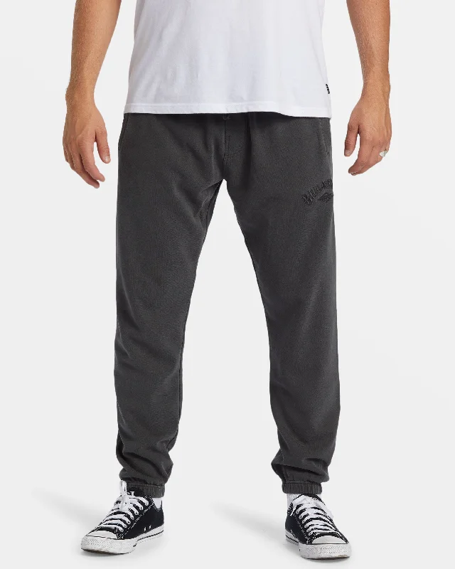 Wave Washed Elastic Waist Sweatpants - Raven Cozy Men's Winter