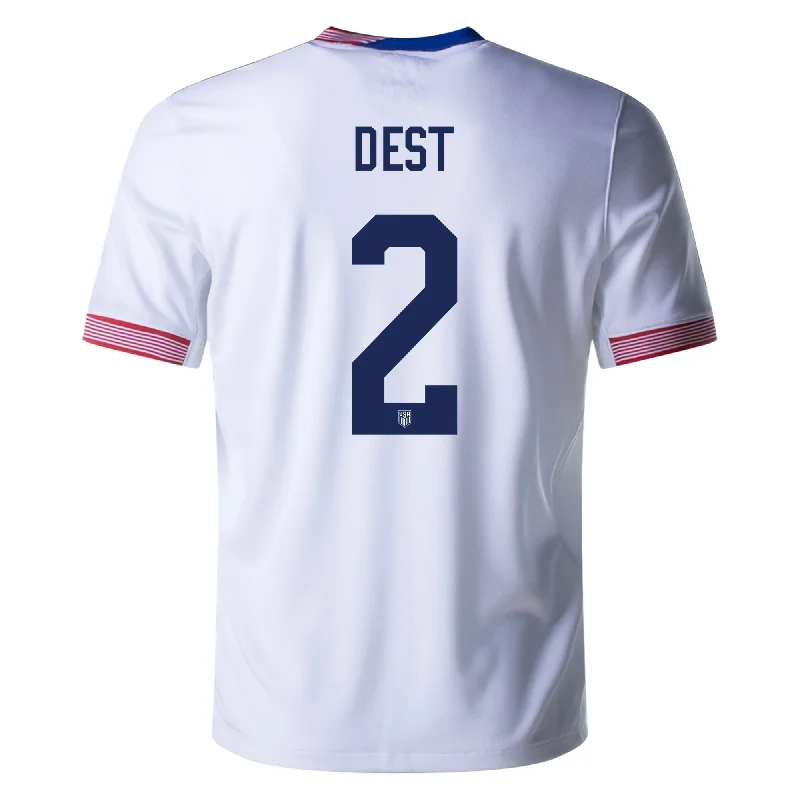 Nike United States Sergiño Dest Home Jersey 24/25 (White) Stylish Men's Neon
