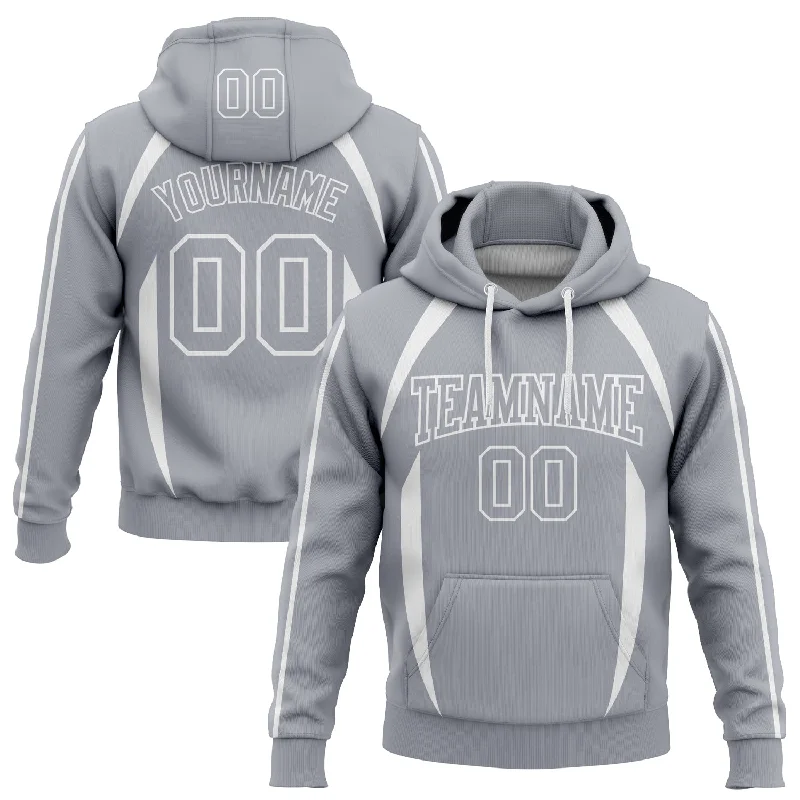 Custom Stitched Gray White 3D Pattern Design Contrast Color Stripe Sports Pullover Sweatshirt Hoodie Bold Men's Statement Custom Stitched Gray White 3D Pattern Design Contrast Color Stripe Sports Pullover Sweatshirt Hoodie Bold Men's Statement