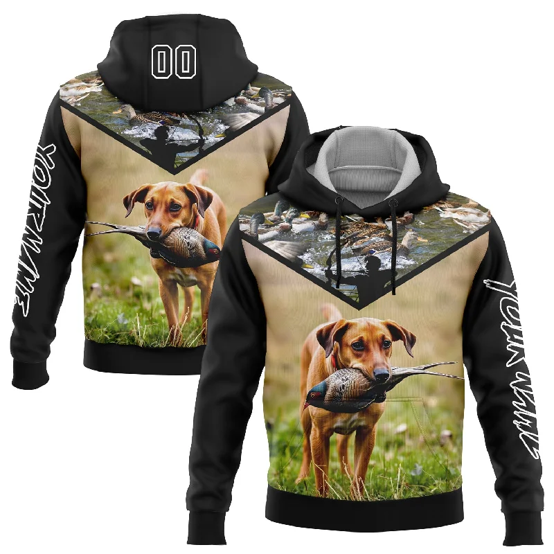 Custom Stitched Black White 3D Bow Hunter And Pheasant Hunting With Dog Sports Pullover Sweatshirt Hoodie Lumberjack Custom Stitched Black White 3D Bow Hunter And Pheasant Hunting With Dog Sports Pullover Sweatshirt Hoodie Lumberjack
