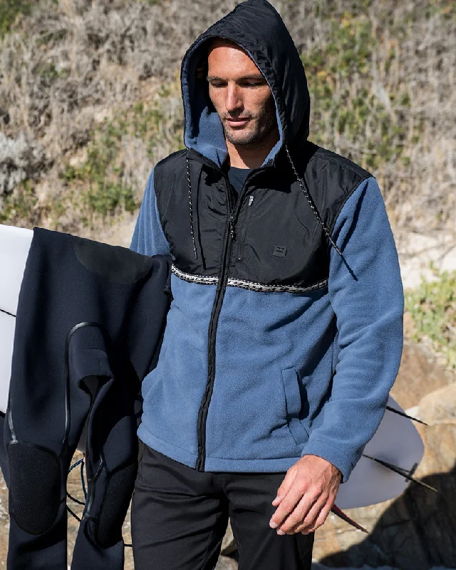 Boundary Lite Zip Hoodie - Slate Blue Traditional Men's Wool