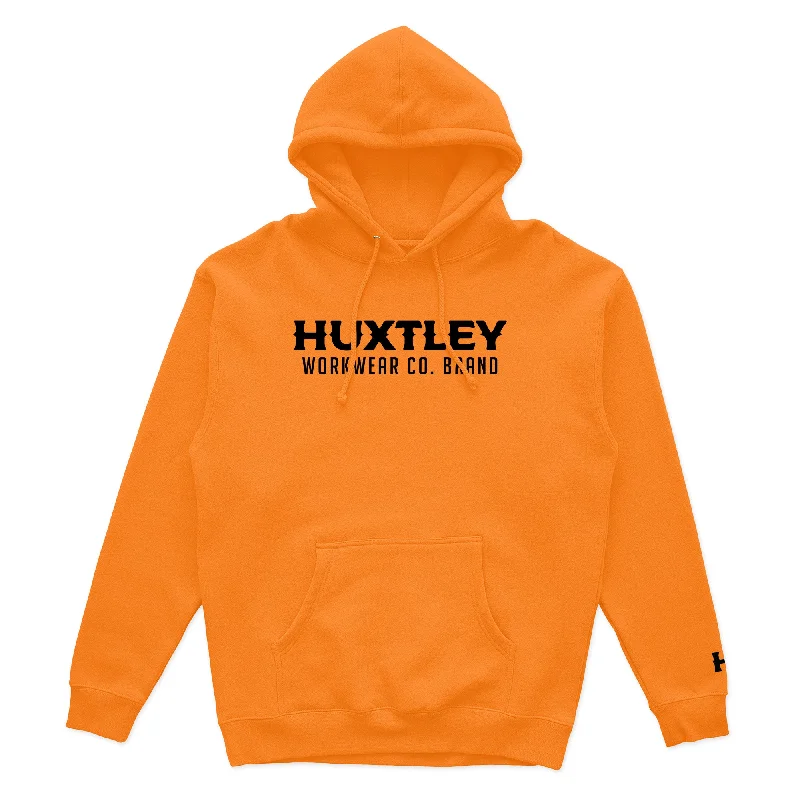HX-717 Heavyweight Hoodie Hi-Viz Orange Minimalist Men's Casual 