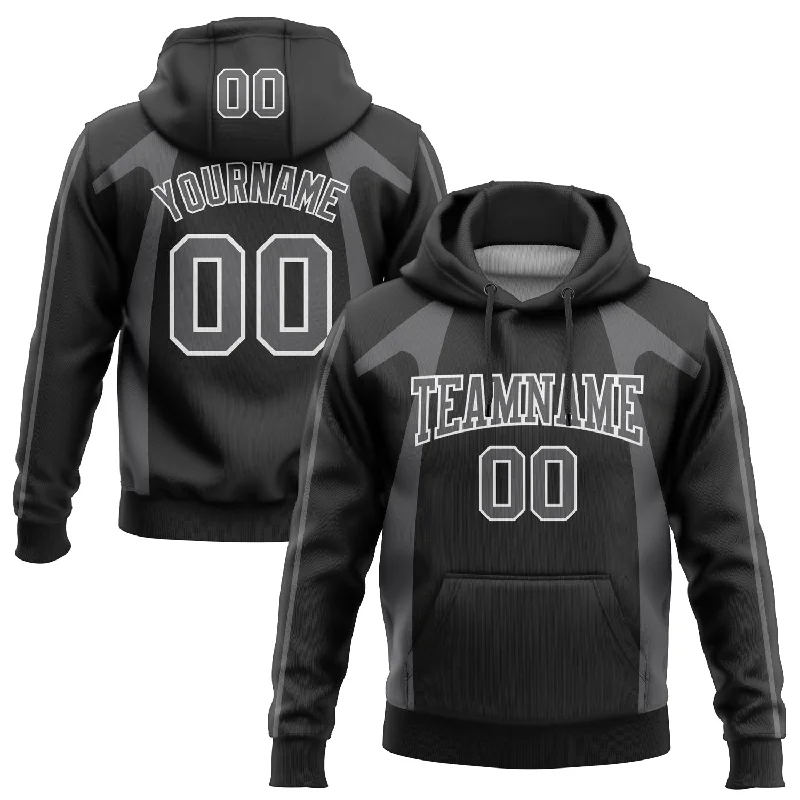 Custom Stitched Black Steel Gray-White 3D Pattern Design Segmentation Patchwork Stripe Sports Pullover Sweatshirt Hoodie Unique Men's Upcycled Custom Stitched Black Steel Gray-White 3D Pattern Design Segmentation Patchwork Stripe Sports Pullover Sweatshirt Hoodie Unique Men's Upcycled