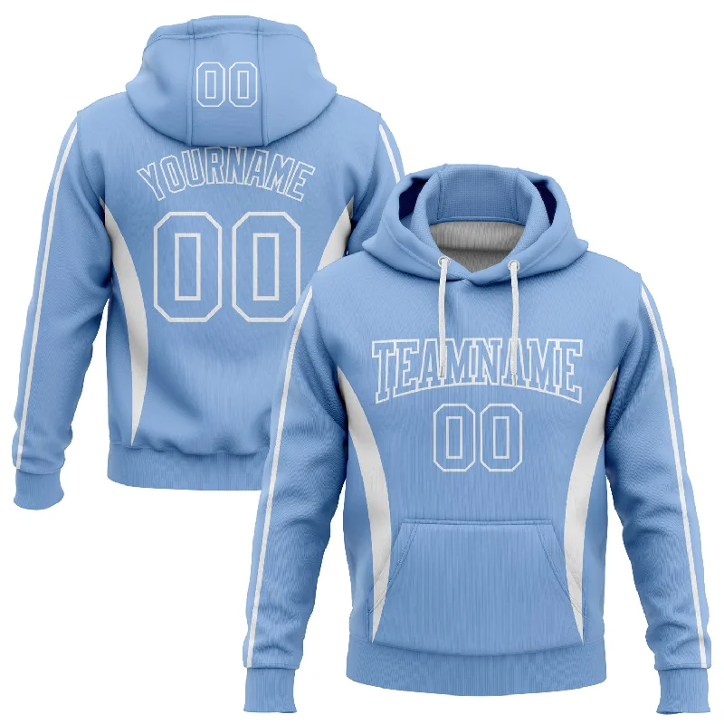 Custom Stitched Light Blue White 3D Pattern Design Color Blocking Stripe Sports Pullover Sweatshirt Hoodie Refined Men's European Custom Stitched Light Blue White 3D Pattern Design Color Blocking Stripe Sports Pullover Sweatshirt Hoodie Refined Men's European