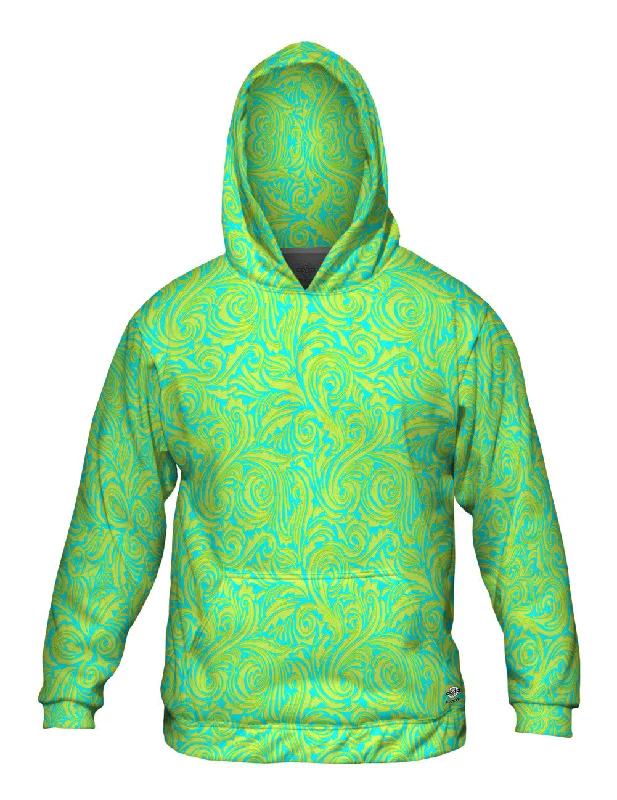 Autumn Me Aqua Leaf Swirls Pattern Gym