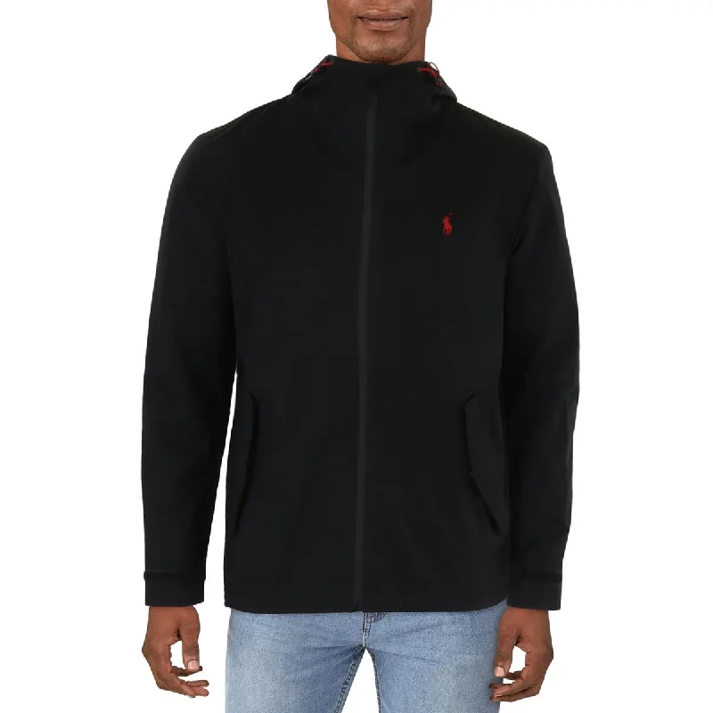 Mens Water Resistant Hooded Windbreaker Jacket Athletic Men's High