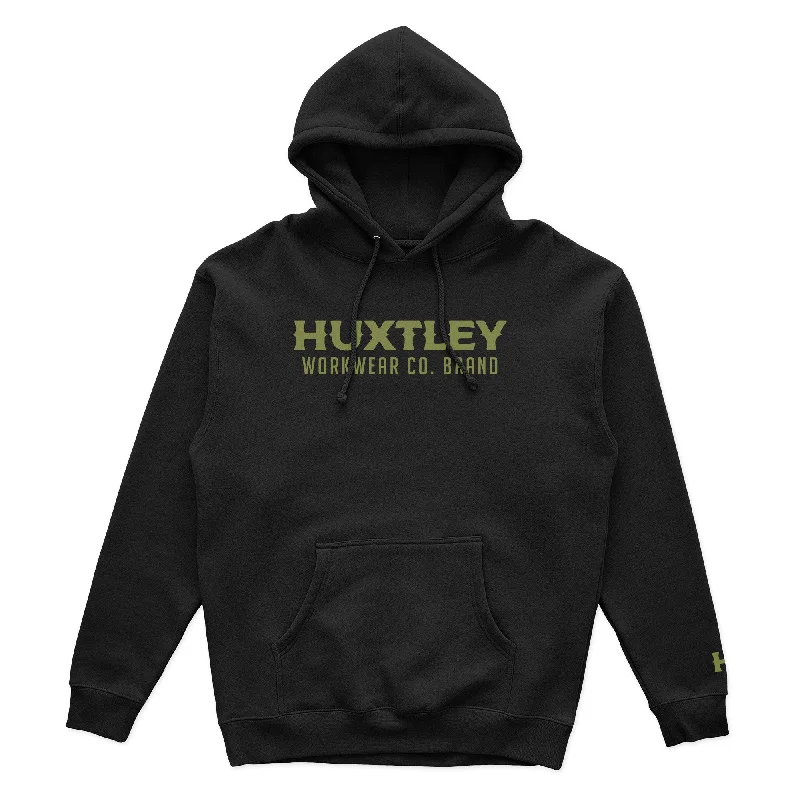 HX-717 Heavyweight Hoodie Black/ Olive Athletic Men's High