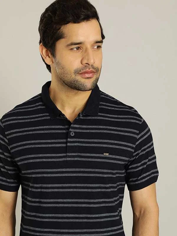 Men Striped Polo T-Shirt Youthful Men's Anime
