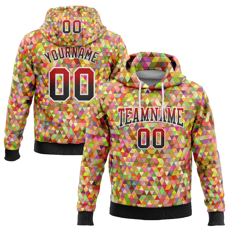 Custom Stitched Gold Red-Black Fade 3D Pattern Design Geometric Triangle Shapes Sports Pullover Sweatshirt Hoodie Dynamic Men's High Custom Stitched Gold Red-Black Fade 3D Pattern Design Geometric Triangle Shapes Sports Pullover Sweatshirt Hoodie Dynamic Men's High
