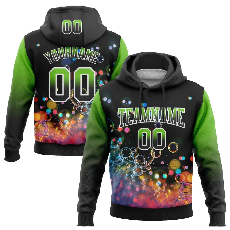 Custom Stitched Black Aurora Green-White Fade 3D Pattern Design Colorful Bubbles Sports Pullover Sweatshirt Hoodie Youthful Men's Pop Custom Stitched Black Aurora Green-White Fade 3D Pattern Design Colorful Bubbles Sports Pullover Sweatshirt Hoodie Youthful Men's Pop