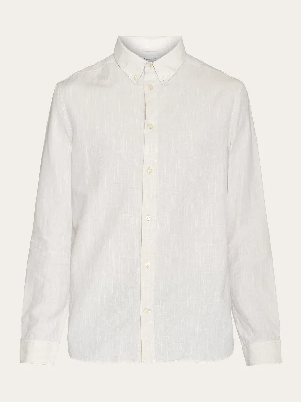 Custom fit linen shirt - Light feather gray Beach