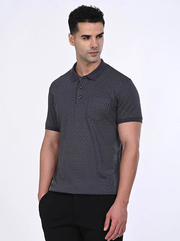 Men Printed Polo T-Shirt Unique Men's Upcycled