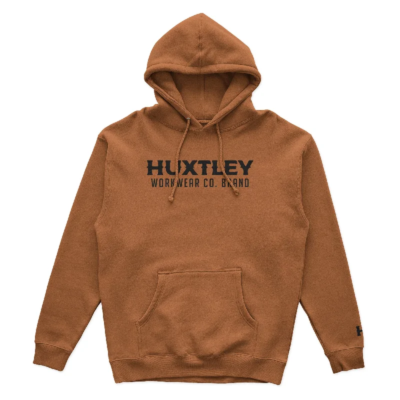HX-717 Heavyweight Hoodie Saddle/ Black Masculine Men's Thick