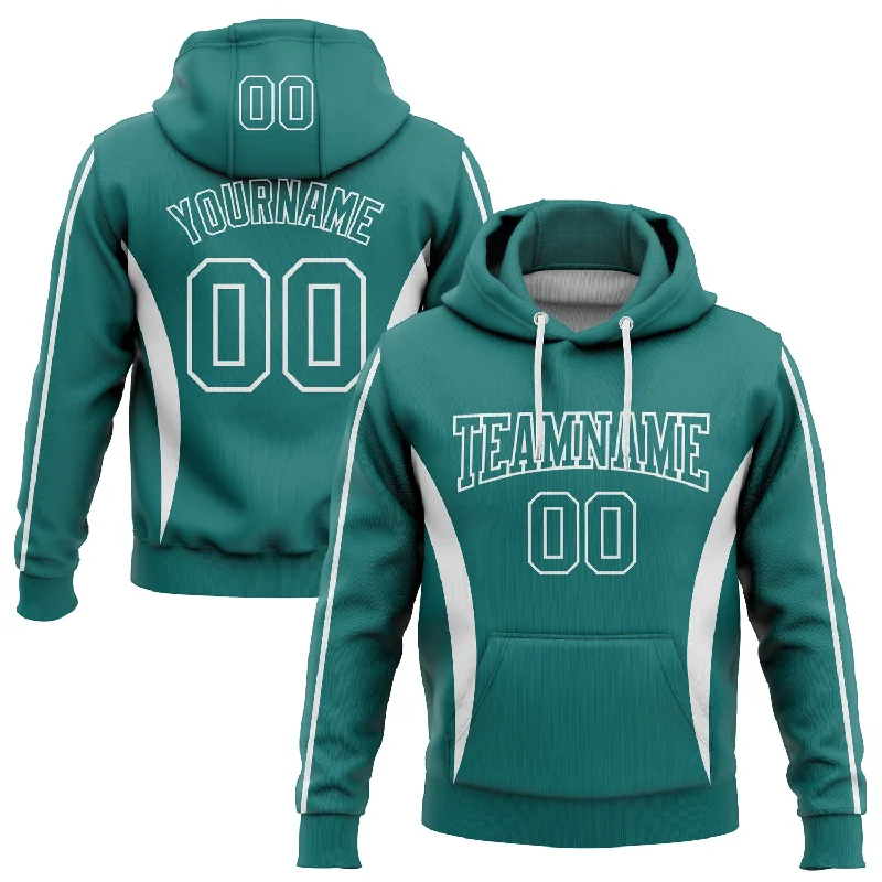Custom Stitched Teal White 3D Pattern Design Color Blocking Stripe Sports Pullover Sweatshirt Hoodie Stylish Men's Tropical Custom Stitched Teal White 3D Pattern Design Color Blocking Stripe Sports Pullover Sweatshirt Hoodie Stylish Men's Tropical