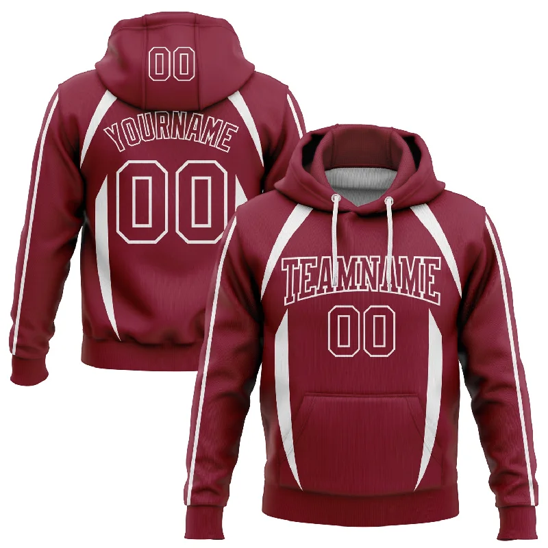 Custom Stitched Crimson White 3D Pattern Design Contrast Color Stripe Sports Pullover Sweatshirt Hoodie Elegant Men's Formal Custom Stitched Crimson White 3D Pattern Design Contrast Color Stripe Sports Pullover Sweatshirt Hoodie Elegant Men's Formal