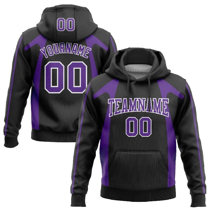 Custom Stitched Black Purple-White 3D Pattern Design Segmentation Patchwork Stripe Sports Pullover Sweatshirt Hoodie Beach Custom Stitched Black Purple-White 3D Pattern Design Segmentation Patchwork Stripe Sports Pullover Sweatshirt Hoodie Beach