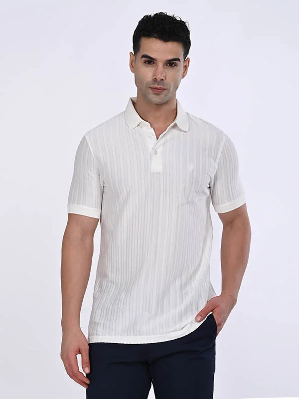 Men Striped Polo T-Shirt Tailored