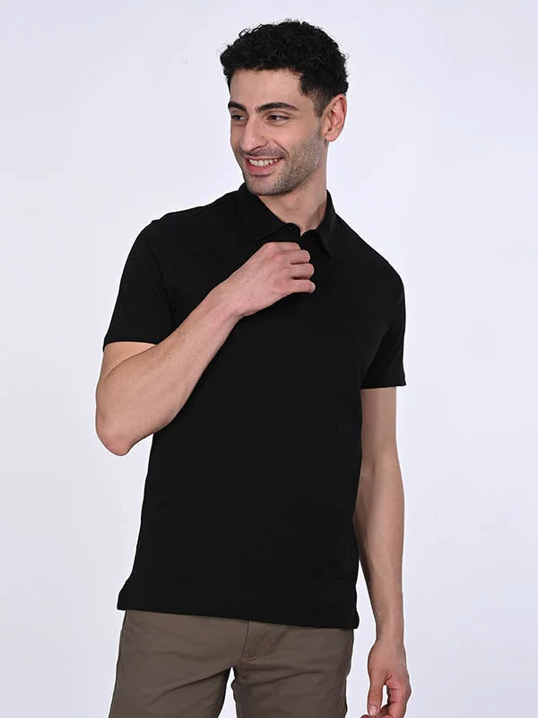 Men Solid Polo T-Shirt Refined Men's European
