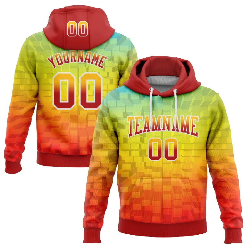 Custom Stitched Gold Red-White Fade 3D Pattern Design Geometric Square Shapes Sports Pullover Sweatshirt Hoodie Streetwear Style