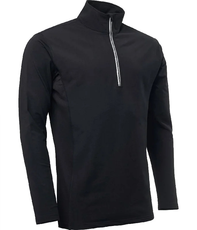 Men’S Ashby Half-Zip Jacket In Black Relaxed Men's Beach