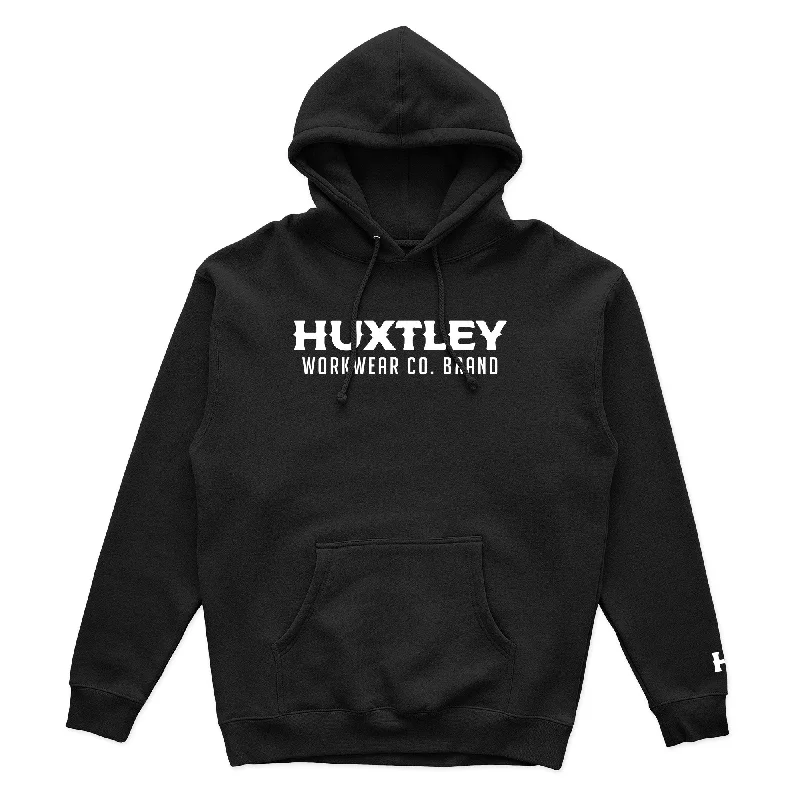HX-717 Heavyweight Hoodie Black/ White Cozy Men's Winter