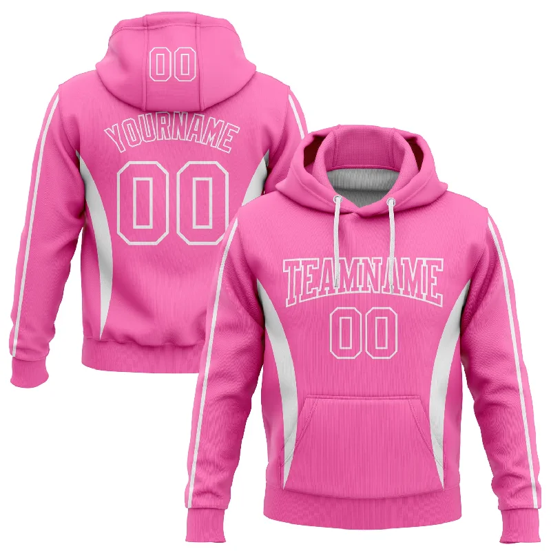 Custom Stitched Pink White 3D Pattern Design Color Blocking Stripe Sports Pullover Sweatshirt Hoodie Elegant Men's Formal Custom Stitched Pink White 3D Pattern Design Color Blocking Stripe Sports Pullover Sweatshirt Hoodie Elegant Men's Formal