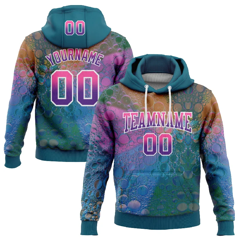 Custom Stitched Teal Pink-Purple Fade 3D Pattern Design Colorful Bubbles Sports Pullover Sweatshirt Hoodie Stylish Men's Tropical Custom Stitched Teal Pink-Purple Fade 3D Pattern Design Colorful Bubbles Sports Pullover Sweatshirt Hoodie Stylish Men's Tropical