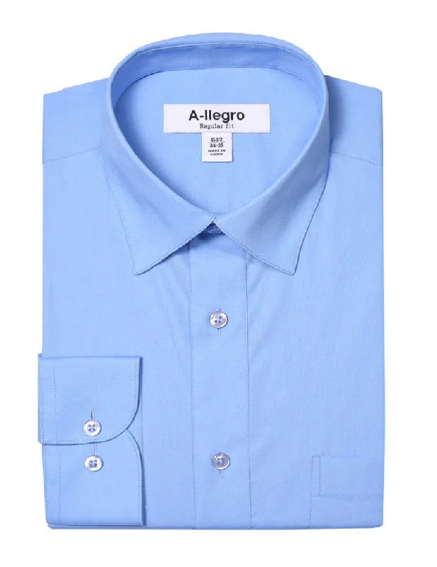 Men's Basic Regular Fit Cotton Dress Shirt In Sky Blue Practical Men's Quick