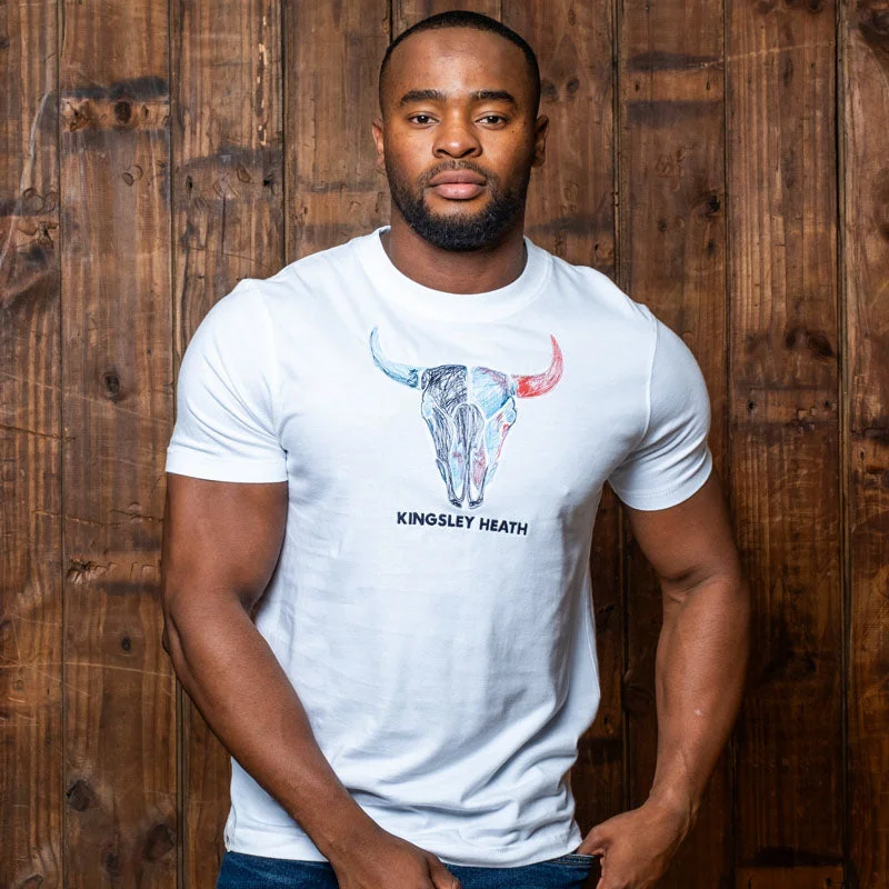 Sketchy Skull Crew Tee Pelican Sleek Men's Metallic