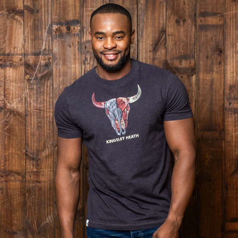 Sketchy Skull Crew Tee Gravel Traditional Men's Wool