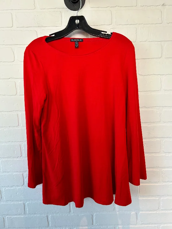 Red Top Long Sleeve Eileen Fisher, Size S Earthy Men's Hemp