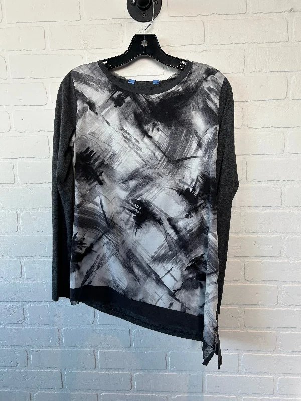 Grey Top Long Sleeve Simply Vera, Size S Modern Men's Geometric