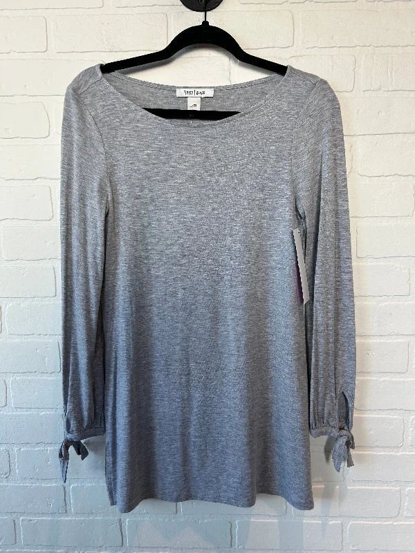 Grey Top Long Sleeve Basic White House Black Market, Size Xxs Athletic Men's Compression